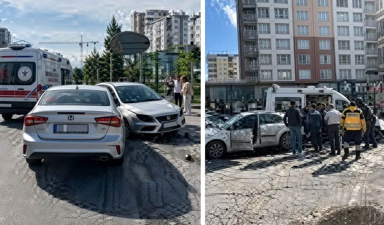 Kayseri'de kaza! Otomobiller çarpıştı, 2 yaralı