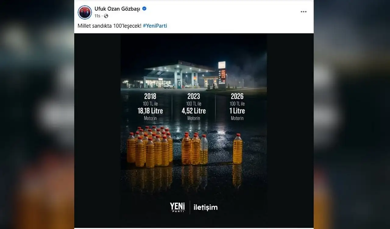 100 TL ile artık kaç litre motorin alınabiliyor? Kayseri'den dikkat çeken paylaşım