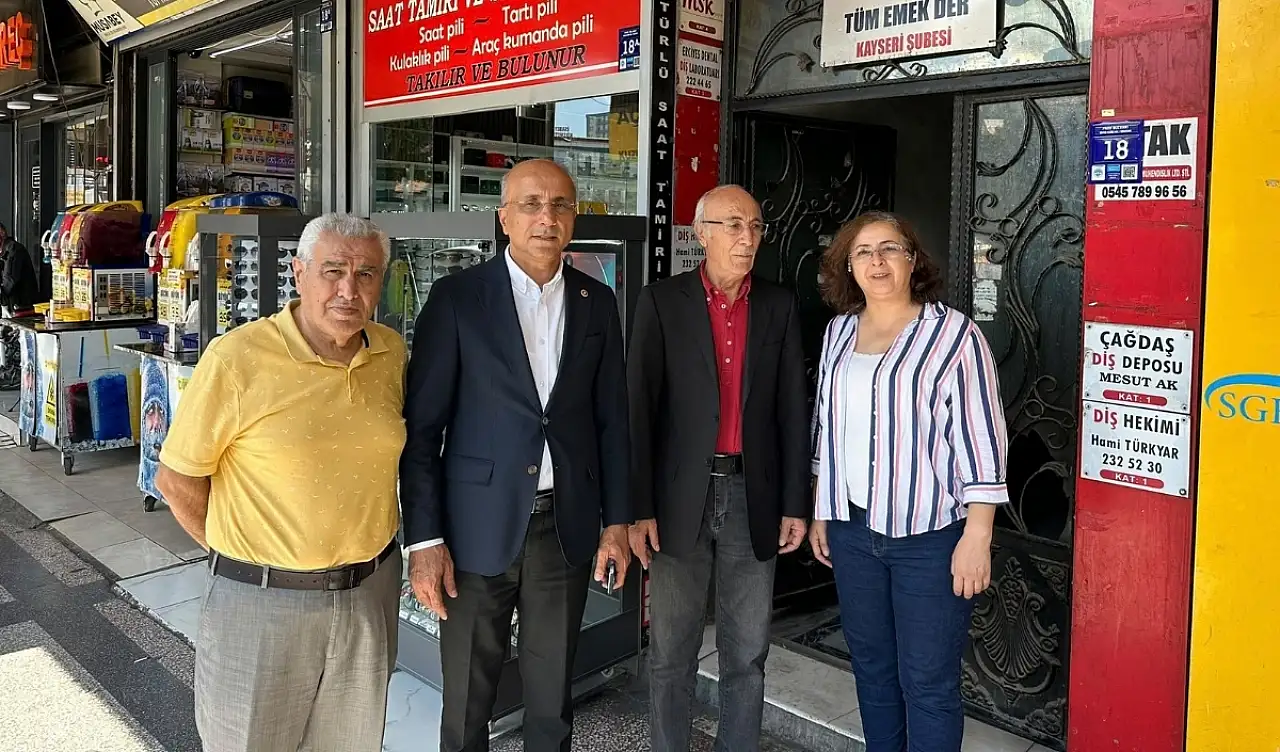Kayseri'de önemli ziyaret! Emeklilerin sorunları için bir araya geldiler