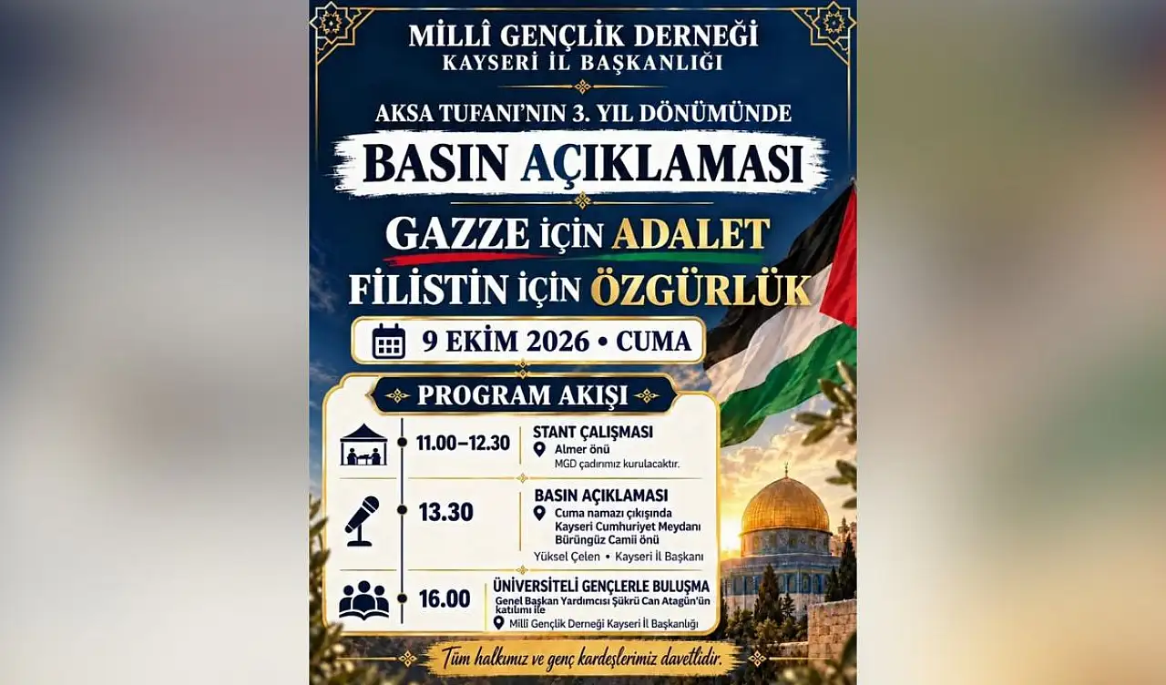 Kayseri'de yarın için dikkat çeken çağrı: Meydanda buluşalım