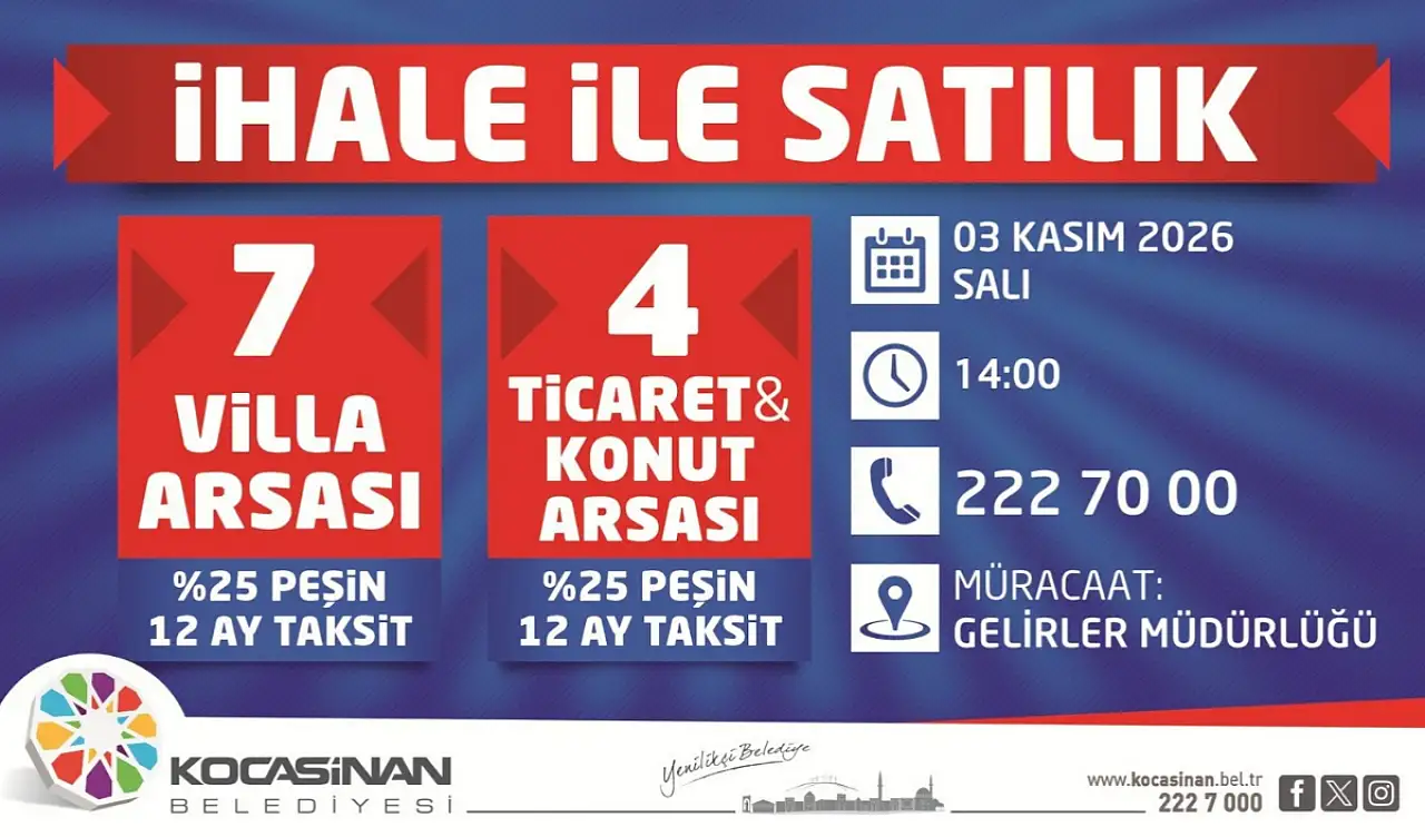 Kayseri'de 11 arsa satışa çıkıyor: Yüzde 25 peşinat, 12 ay taksit