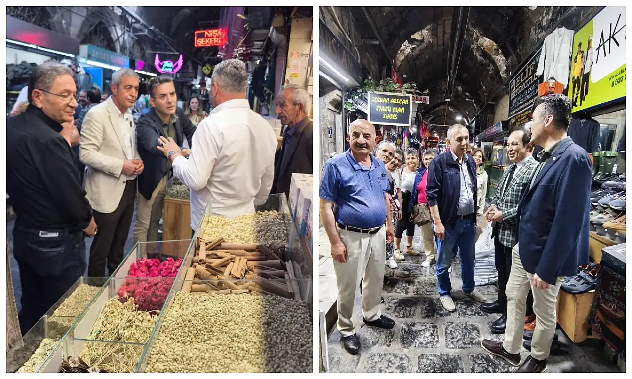 Kayseri'de selin vuruğu 800 yıllık çarşıda dert dinlediler