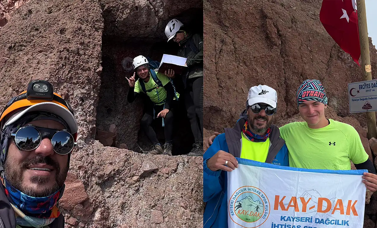 Macaristan'dan gelen baba oğul Bölgenin ve Kayseri'nin en yüksek noktasına çıktı