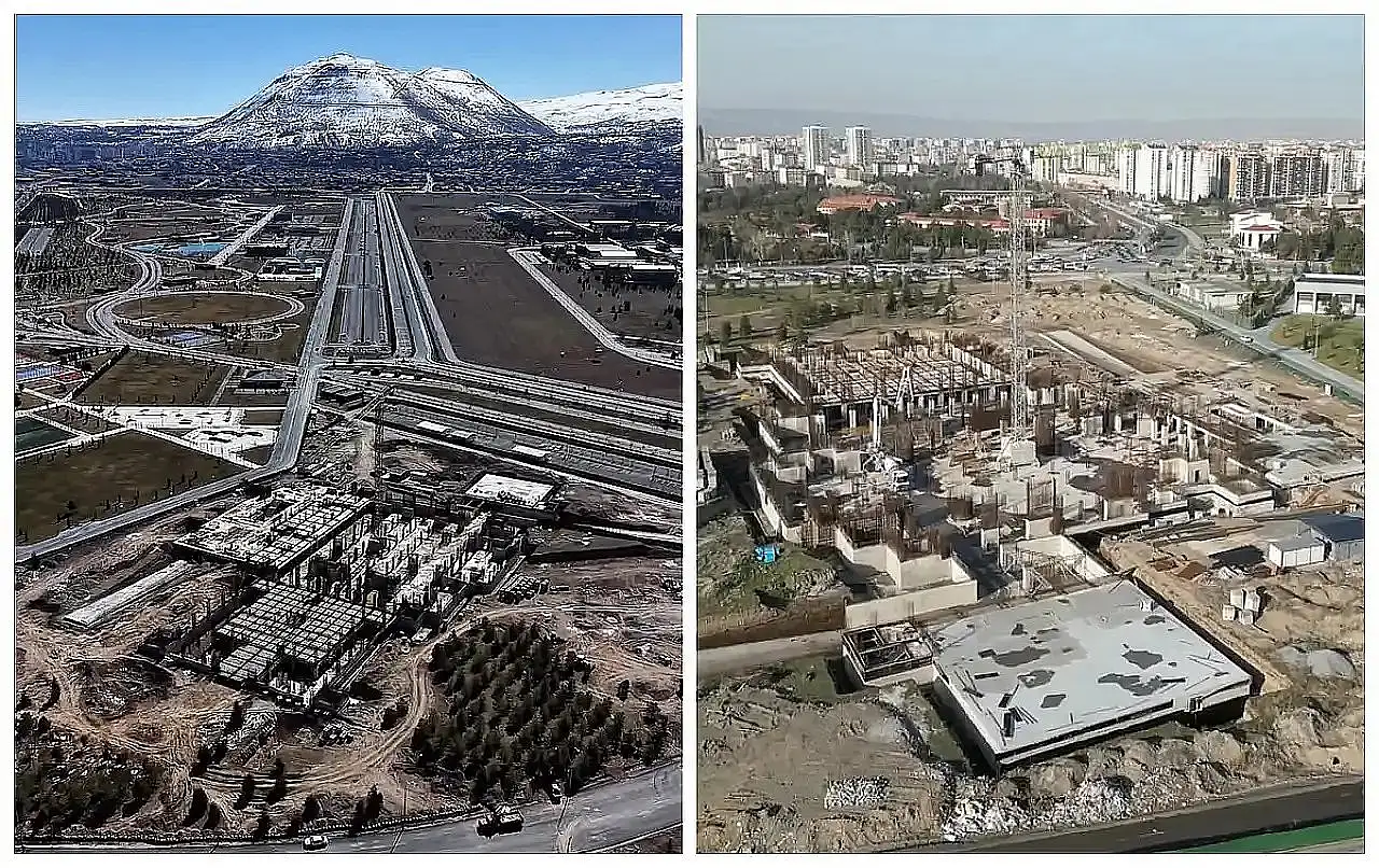 Kayseri'de 700 milyonluk camide son durum! Beton bloklar yükseliyor