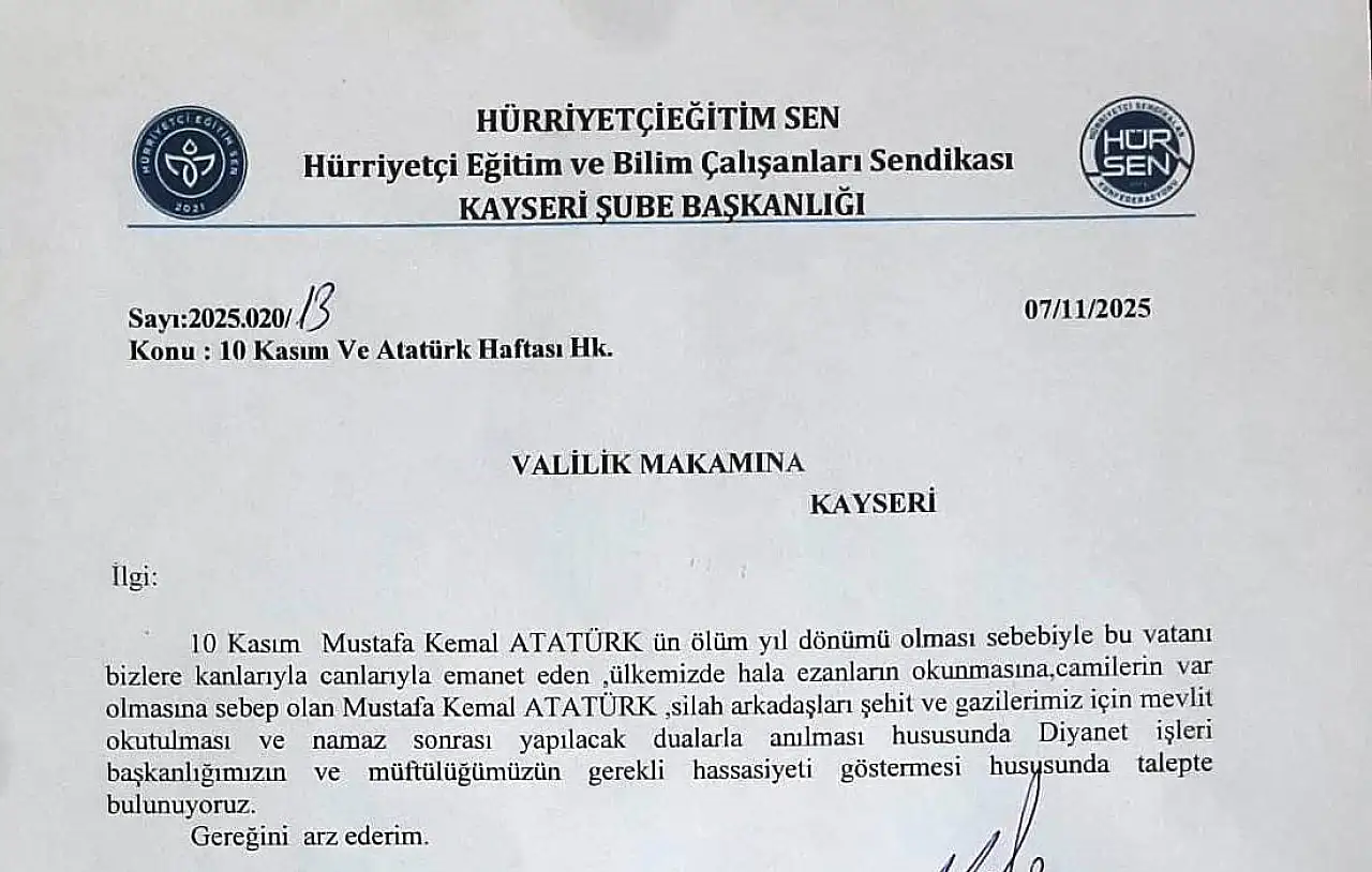 Hürriyetçi Eğitim Sen'den dikkat çeken 10 Kasım talebi