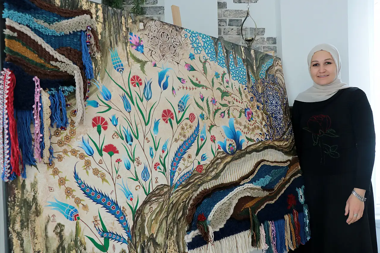 Resim ve dokuma sanatını birleştiren yetenek