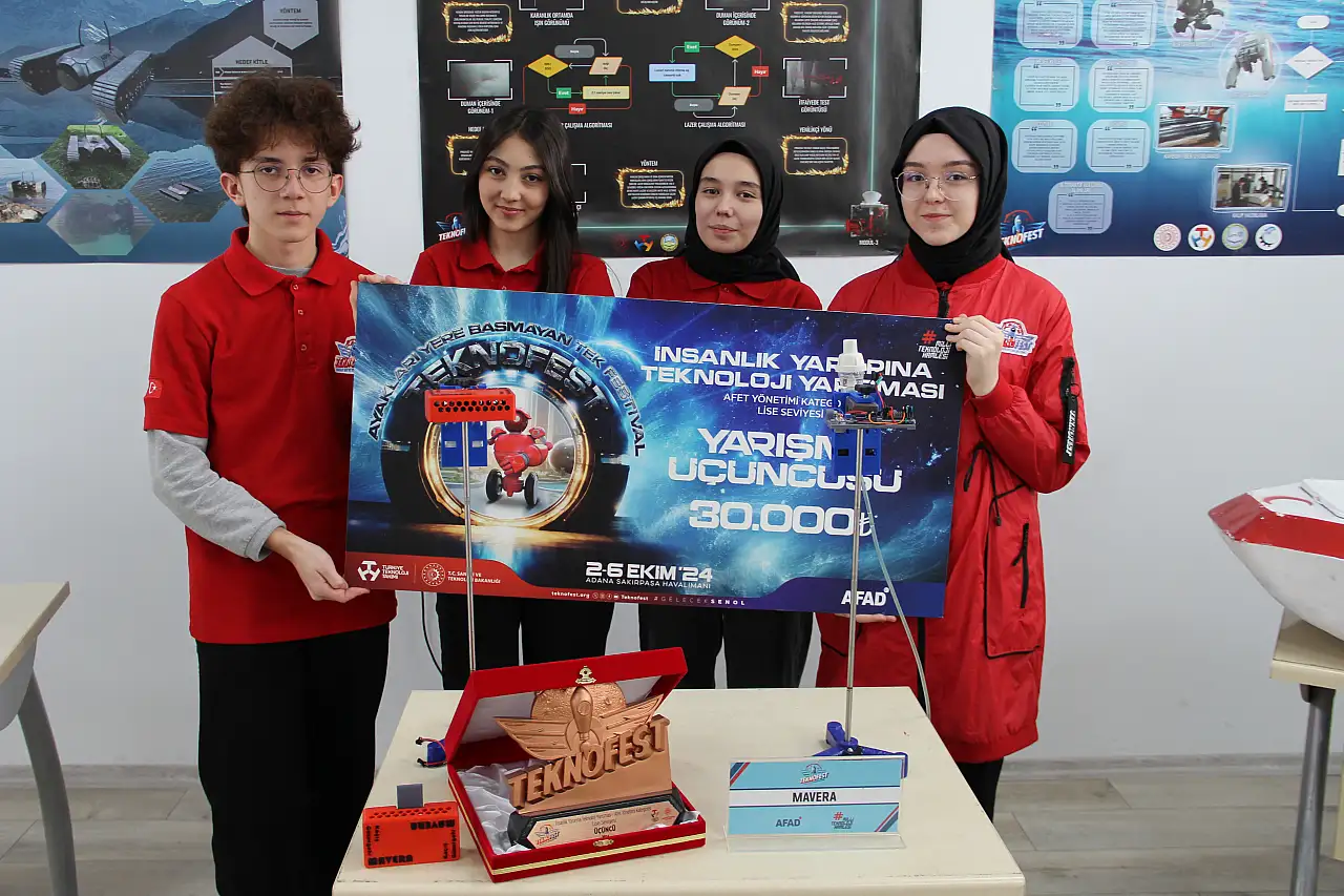 Kayserili öğrencilerden örnek proje! Yangınlarda lazerli 'kaçış güzergahı'!