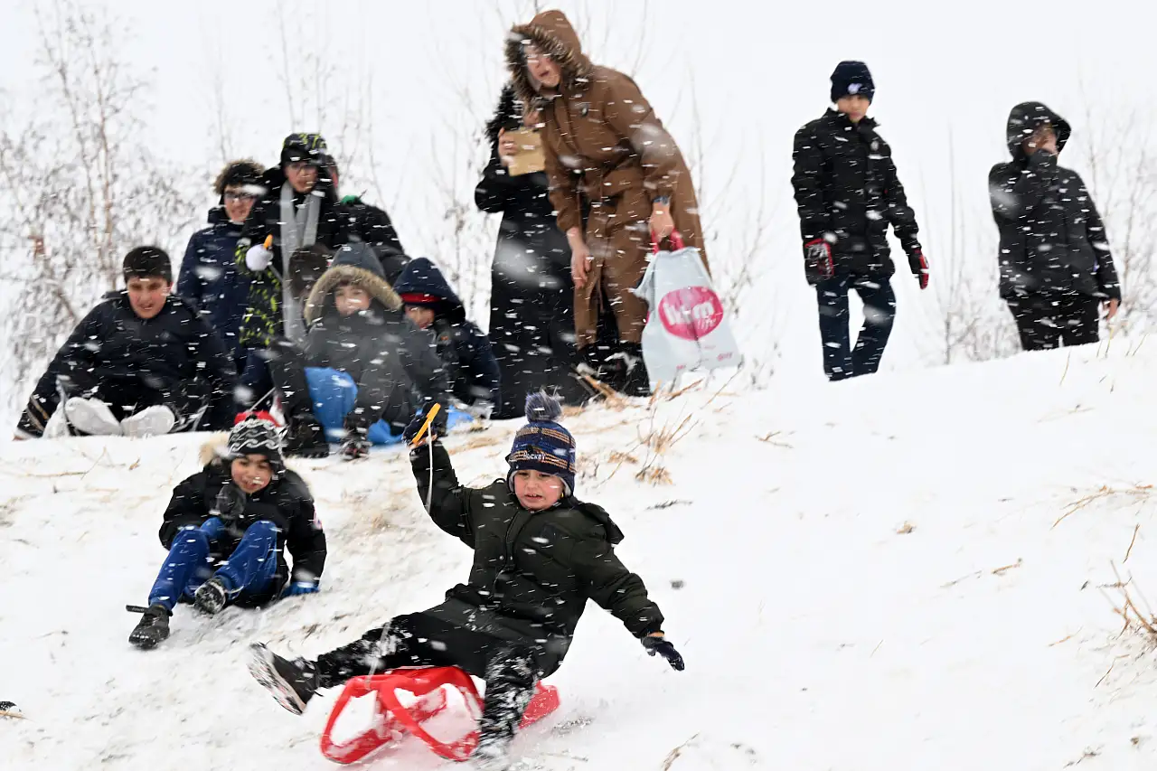 Kayseri'de karın tadını onlar çıkardı