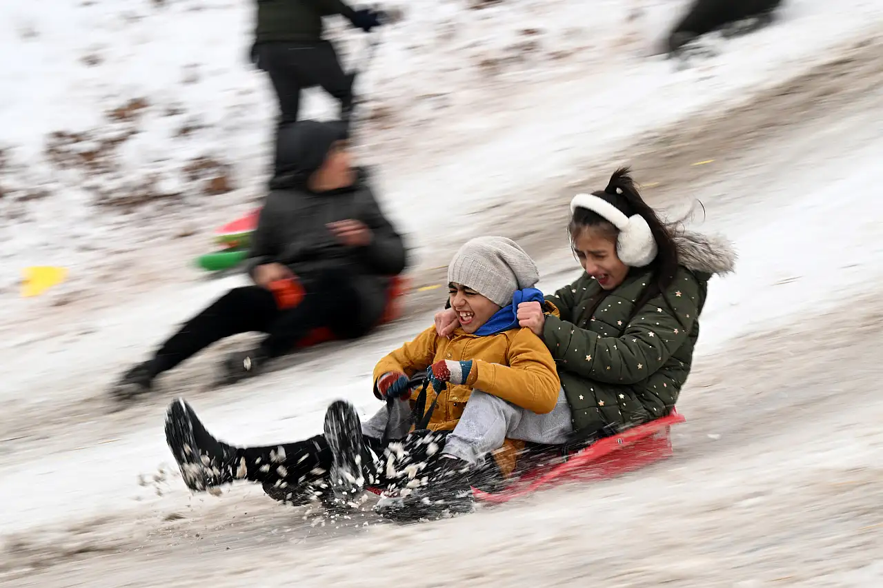 Kayseri'de karın tadını onlar çıkardı