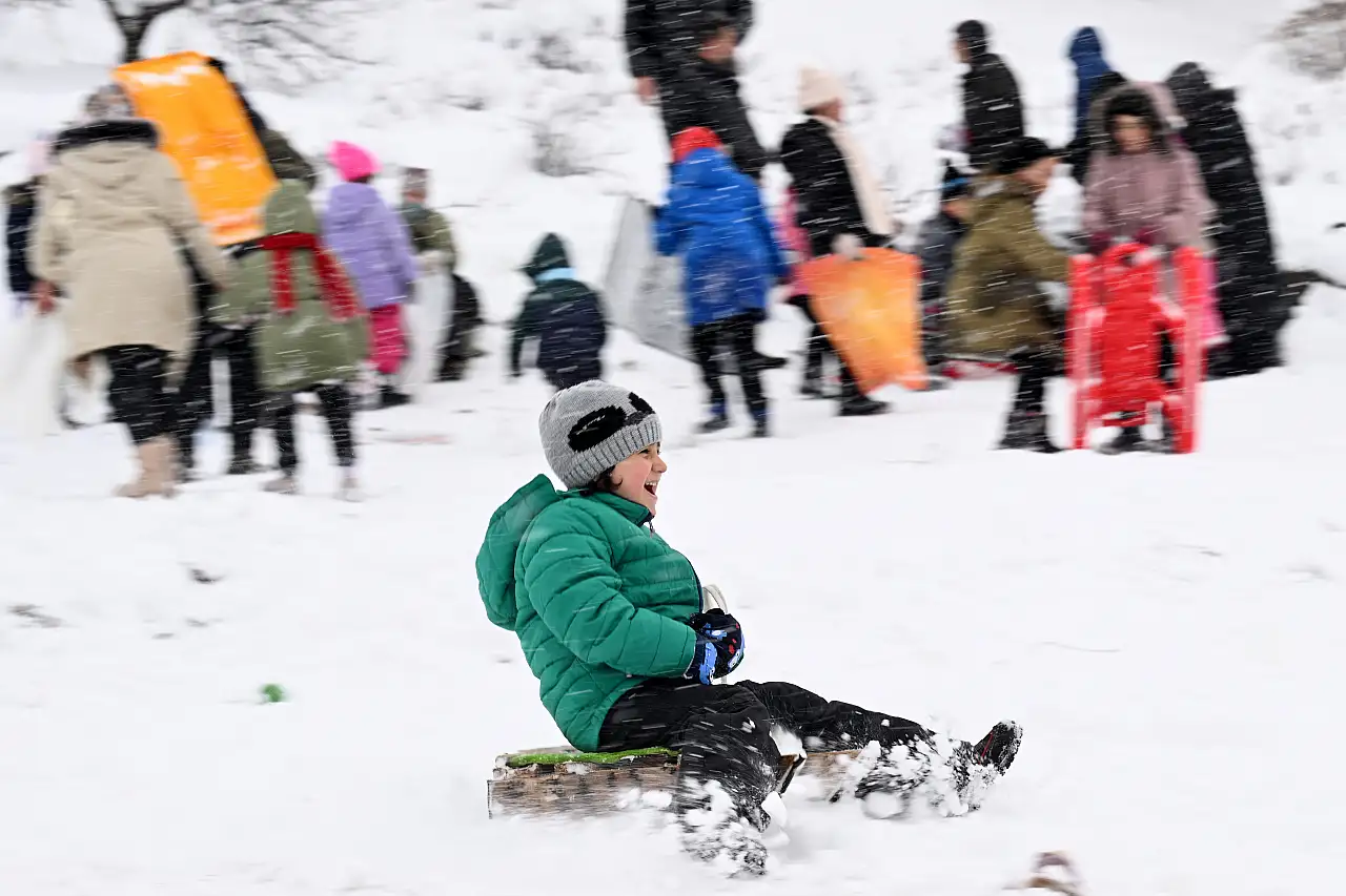 Kayseri'de karın tadını onlar çıkardı