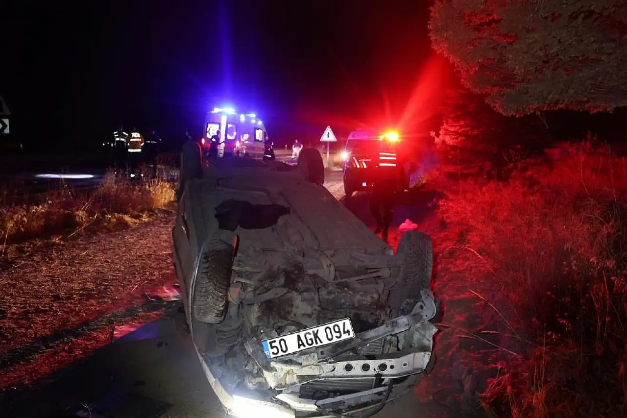 Nevşehir'de kaza! Otomobil takla attı: 5 yaralı