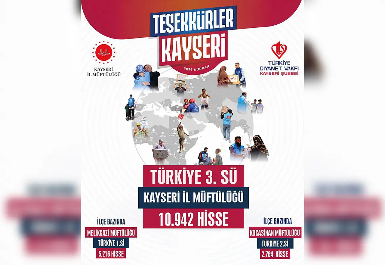 Kayseri Kurban Bayramında Türkiye 3'üncüsü oldu! Bir ilçe ise birinci oldu