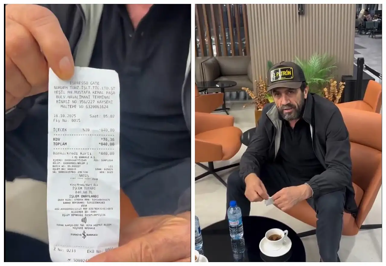 Kayseri'de 2 kahve 2 suya 840 lira ödeyen ünlü isim yine çileden çıktı! Bakın bunu neden yapmış?
