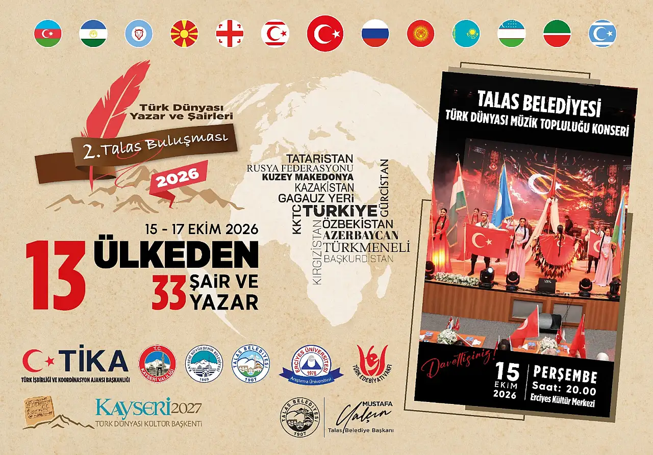 Talas'ta 13 ülkeden 33 şair ve yazar buluşacak!