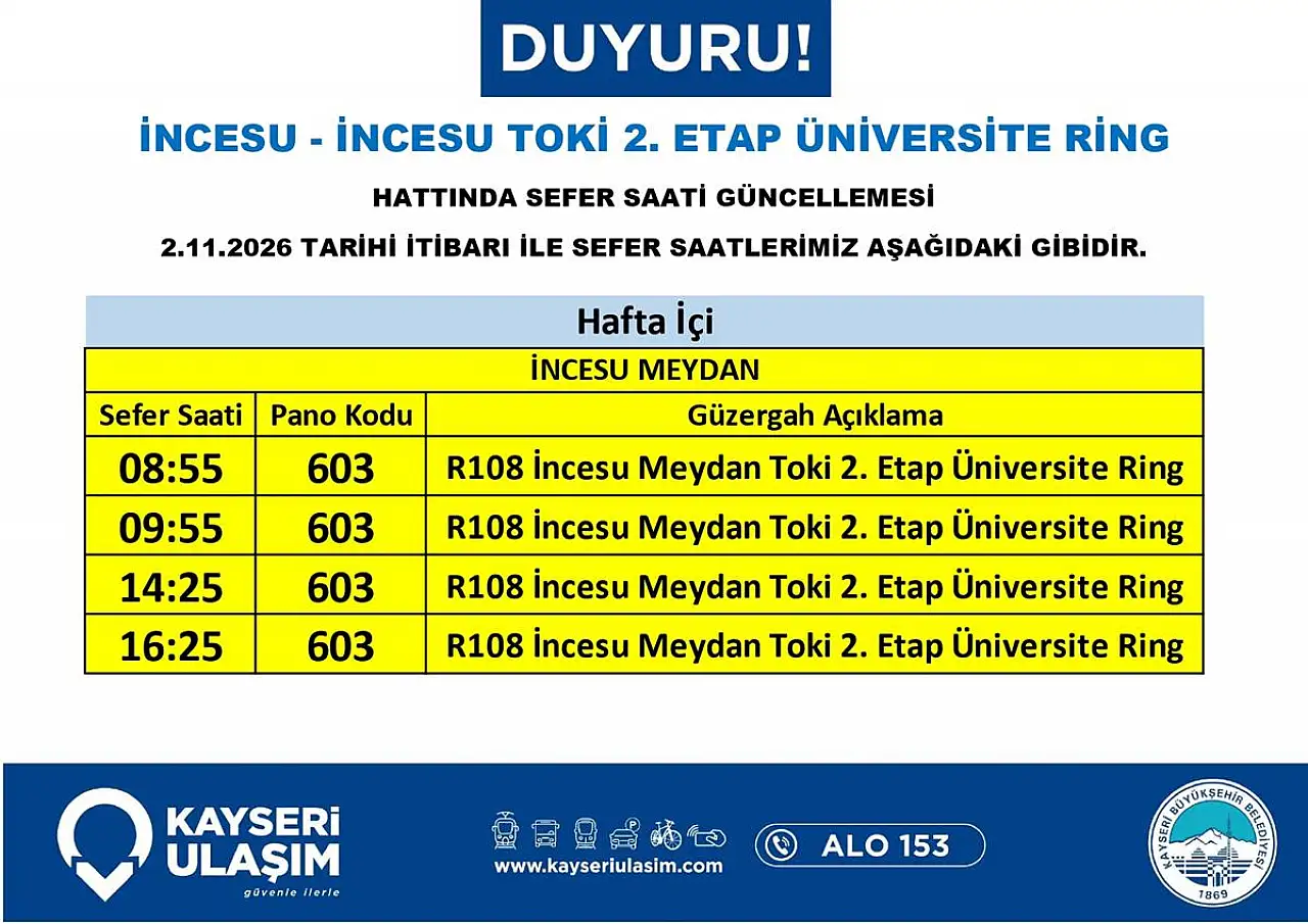 Kayseri'de toplu taşımada yeni uygulama! Bugün başladı