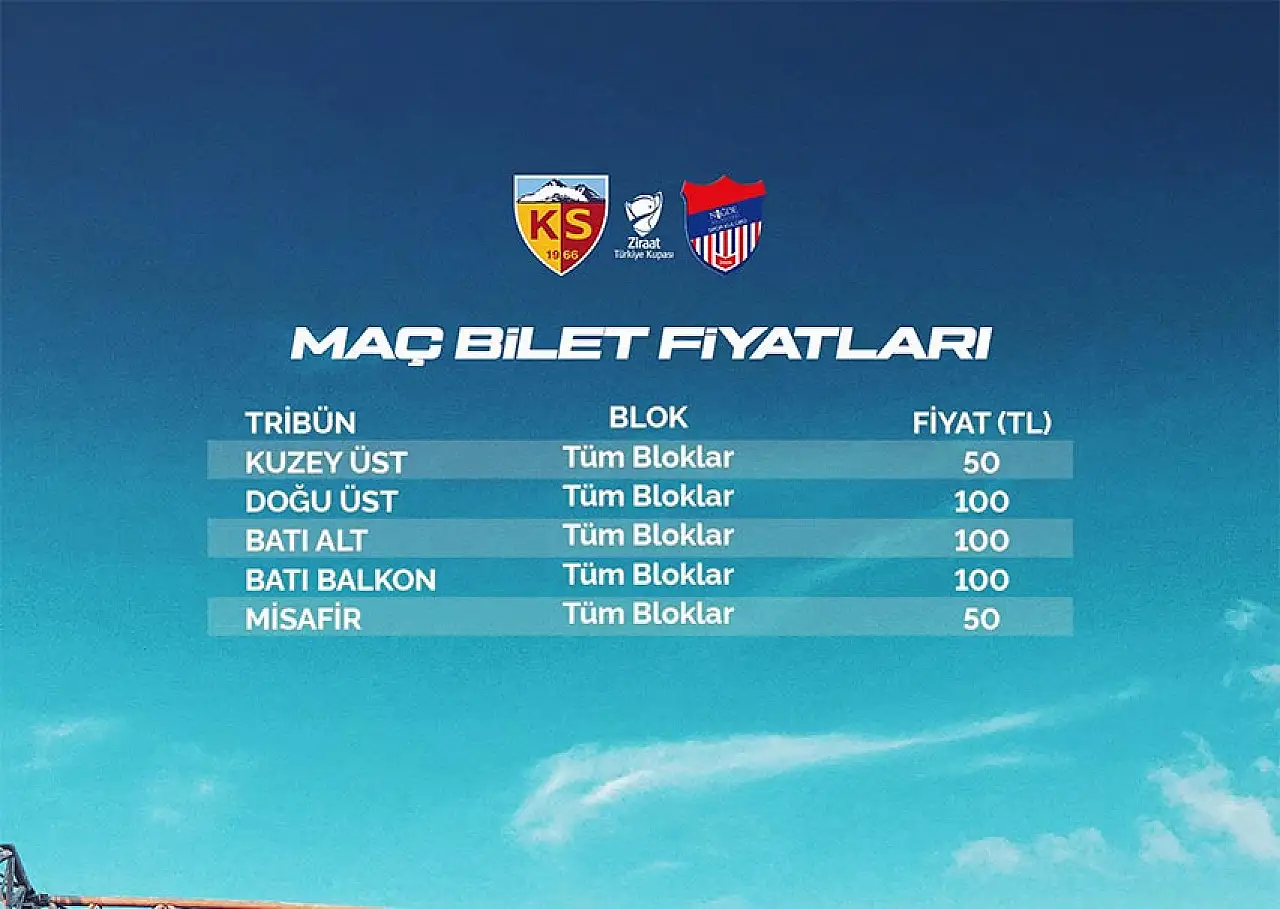 Kayserispor'dan Salı günü oynanacak maç öncesi bilet fiyatları ile ilgili açıklama