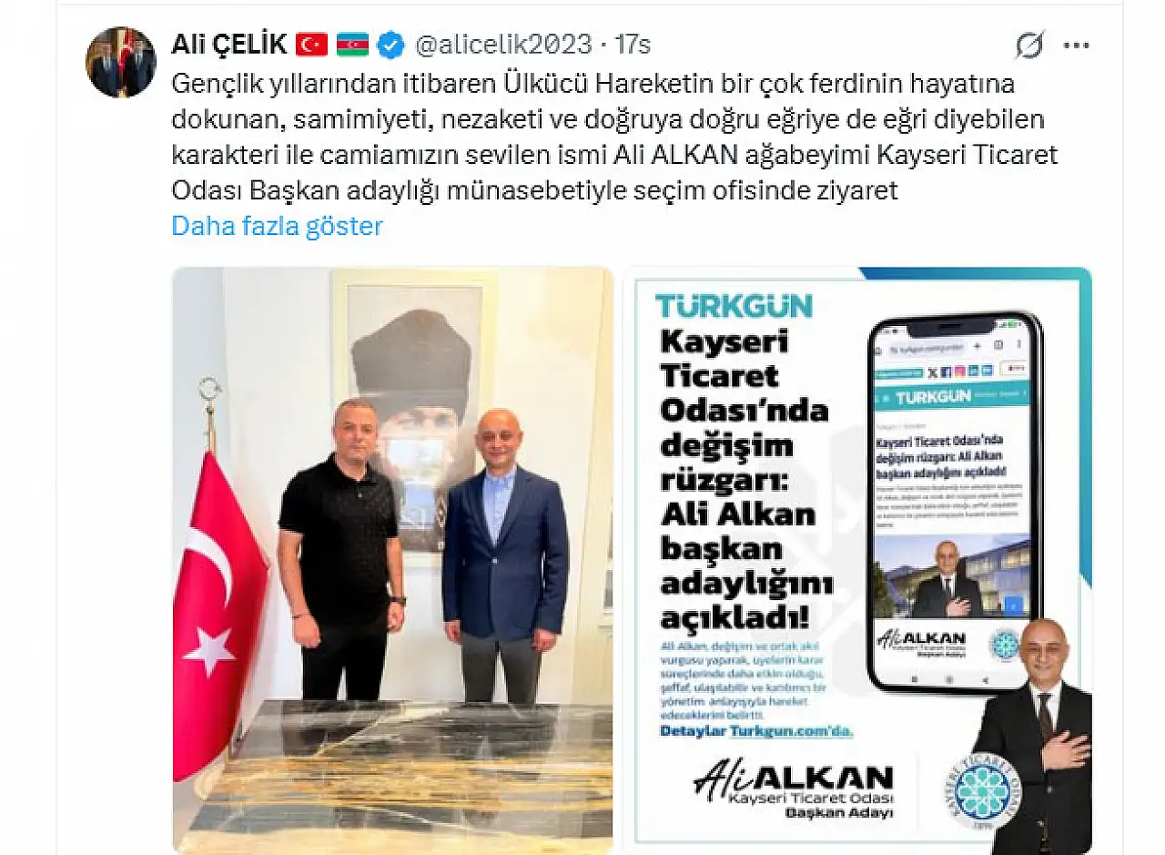 Ülkü Ocaklarının 2 numaralı isminden Başkan adayı Alkan'a destek ziyareti