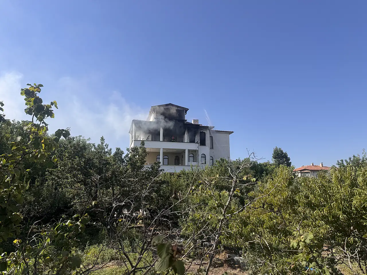 Kayseri'de villada korkutan yangın
