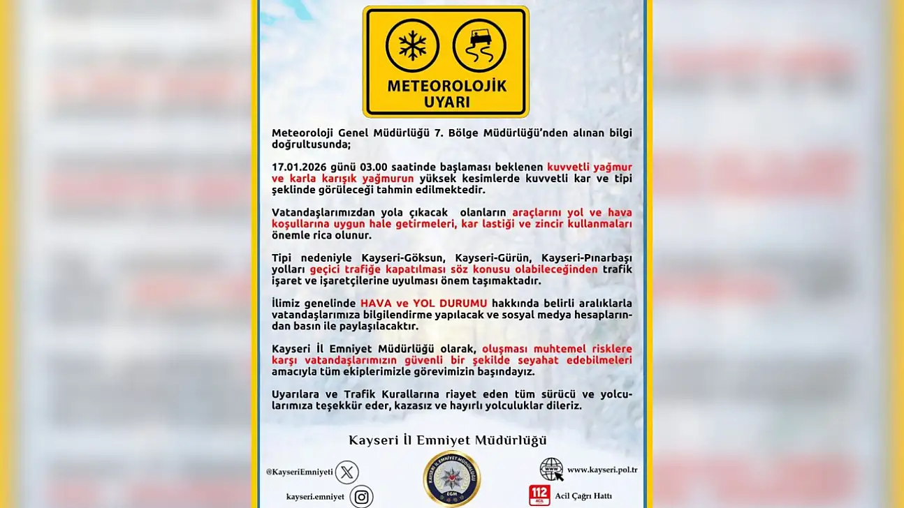 Gece 3'te başlayacak... Emniyet bakın hangi yollar için uyardı!