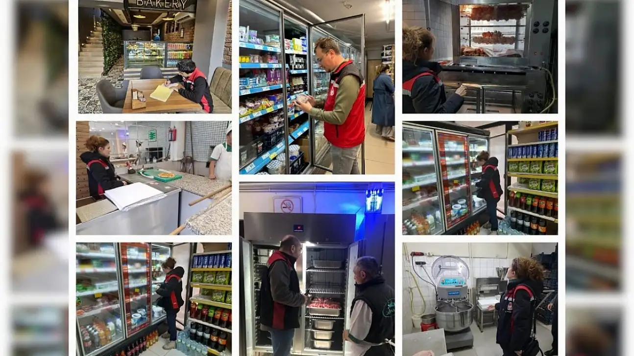 Kayseri'de ekiplerden pazar mesaisi! Fırından markete, kasaptan lokantaya kadar tek tek incelediler