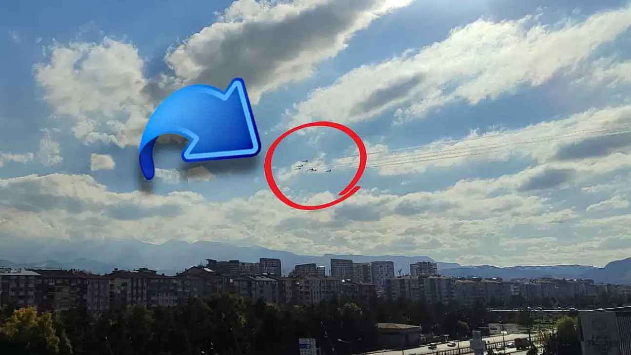 Kayseri'de gökyüzünde dikkat çeken görüntü!