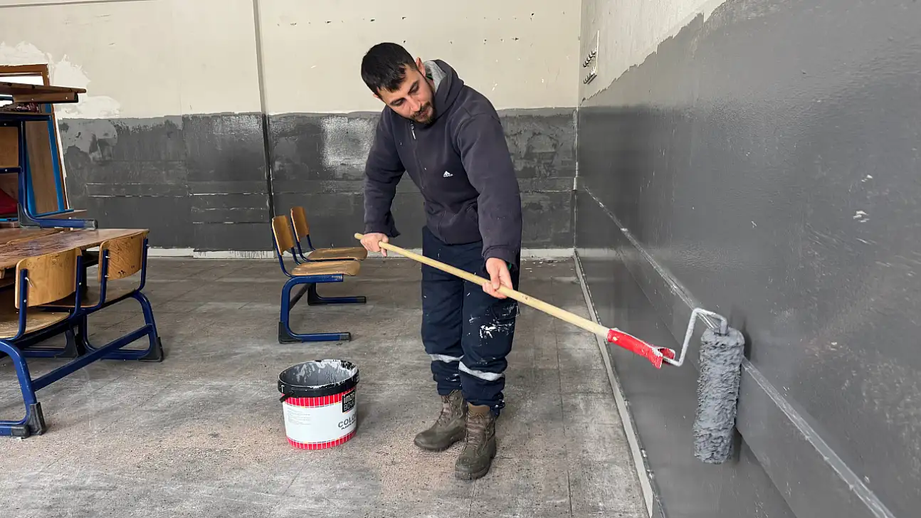 Kayseri'deki okul yeniden boyandı
