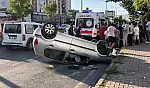 Son dakika... Erkilet Bulvarı'nda 1 araç takla attı!