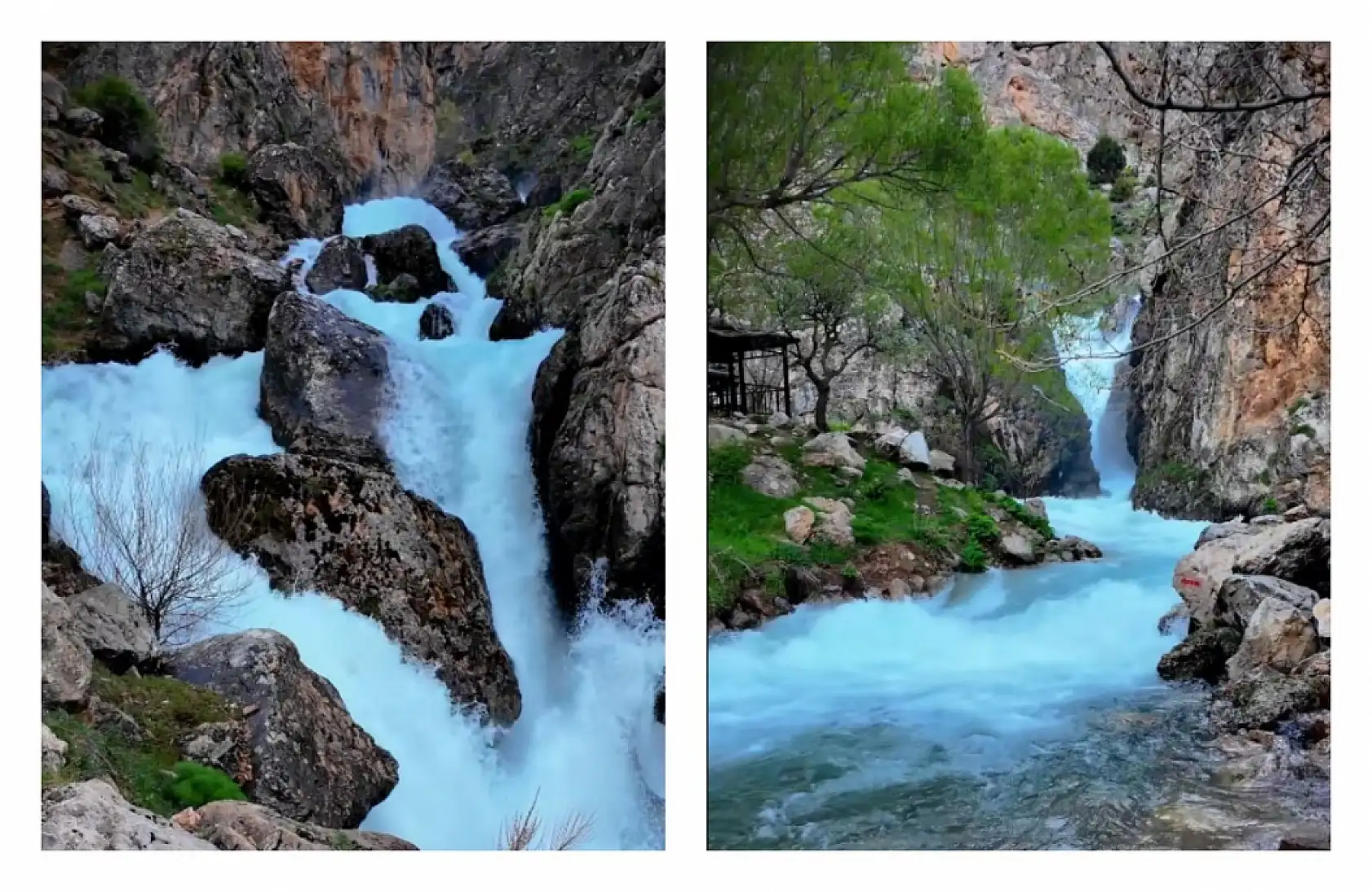 Kayseri'de depremde kuruyan şelalede dikkat çeken görüntü