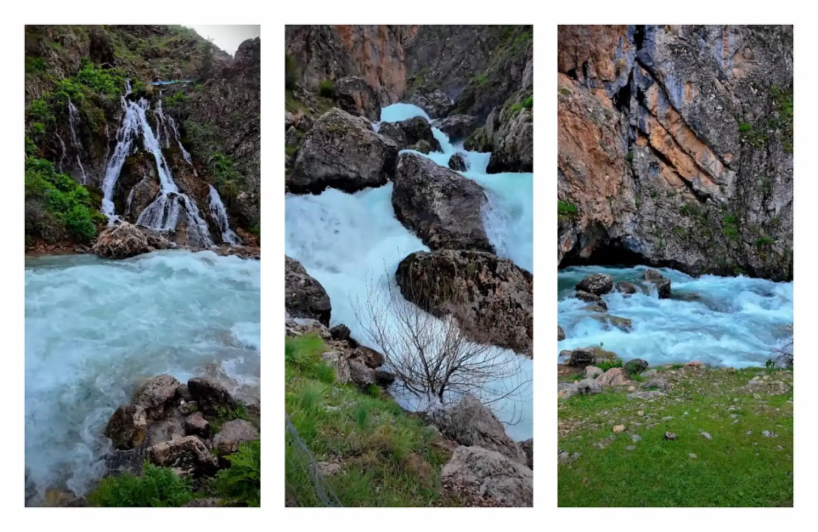 Kayseri'de depremde kuruyan şelalede dikkat çeken görüntü