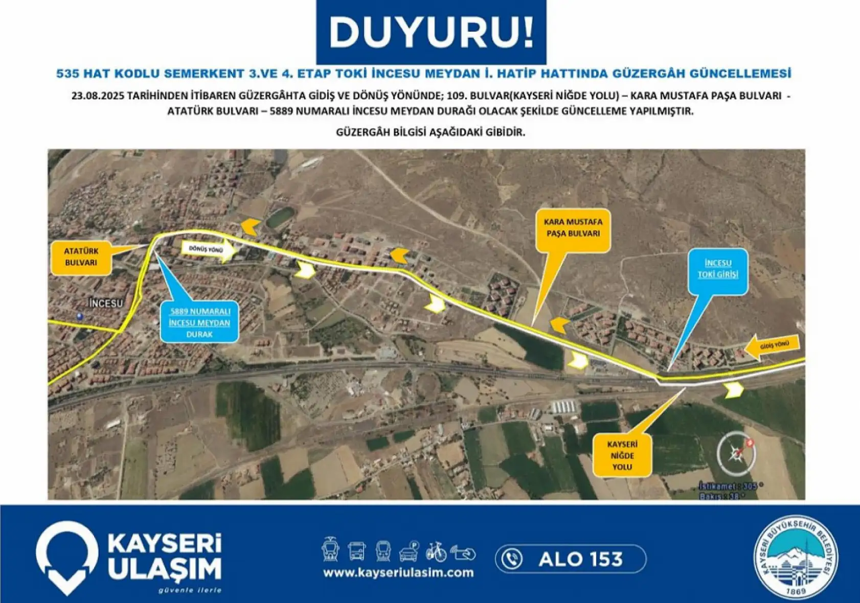 Dikkat! 6 hatta güzergah 1 hatta sefer saati güncellemesi yapıldı