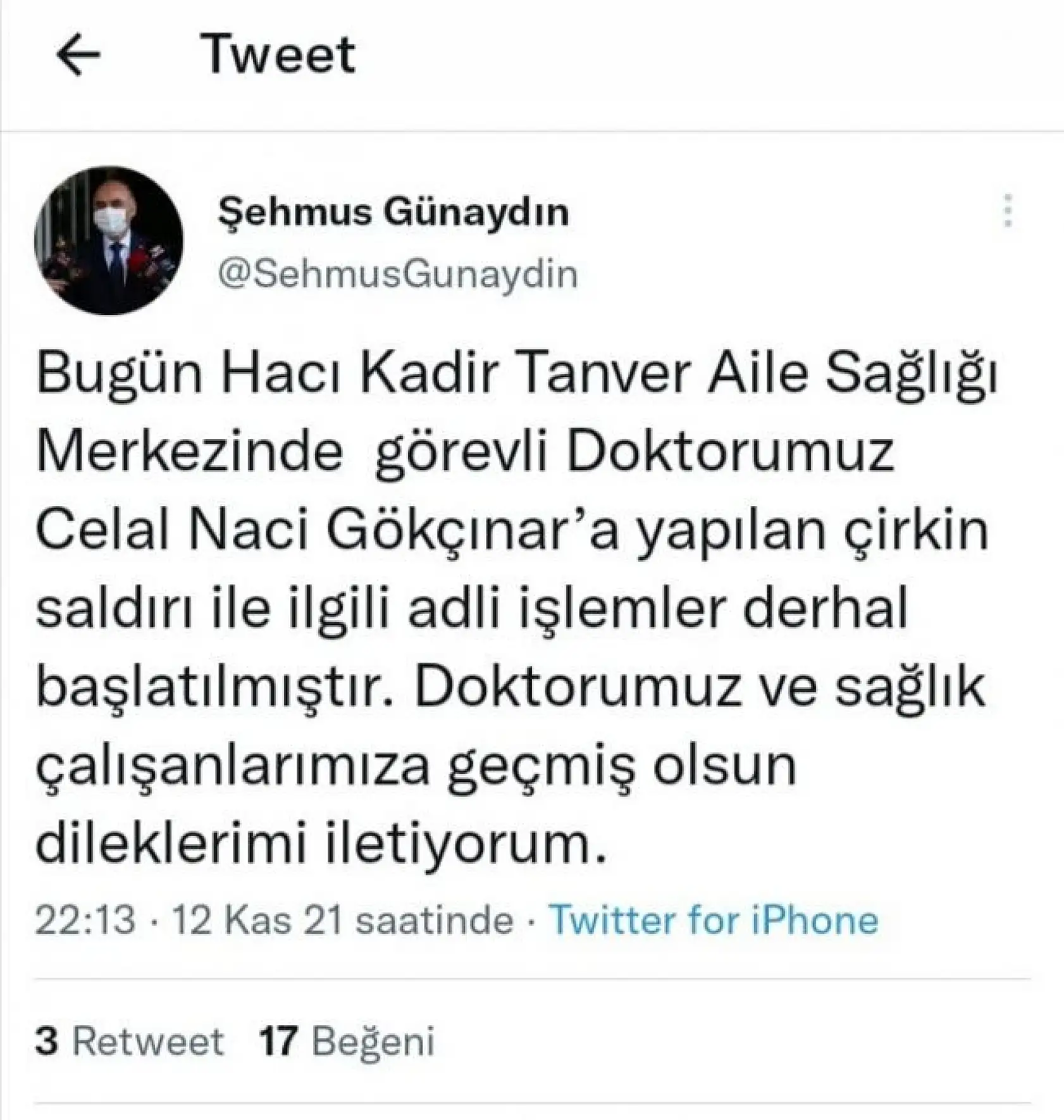 Aile hekimini neden darp etmiş?