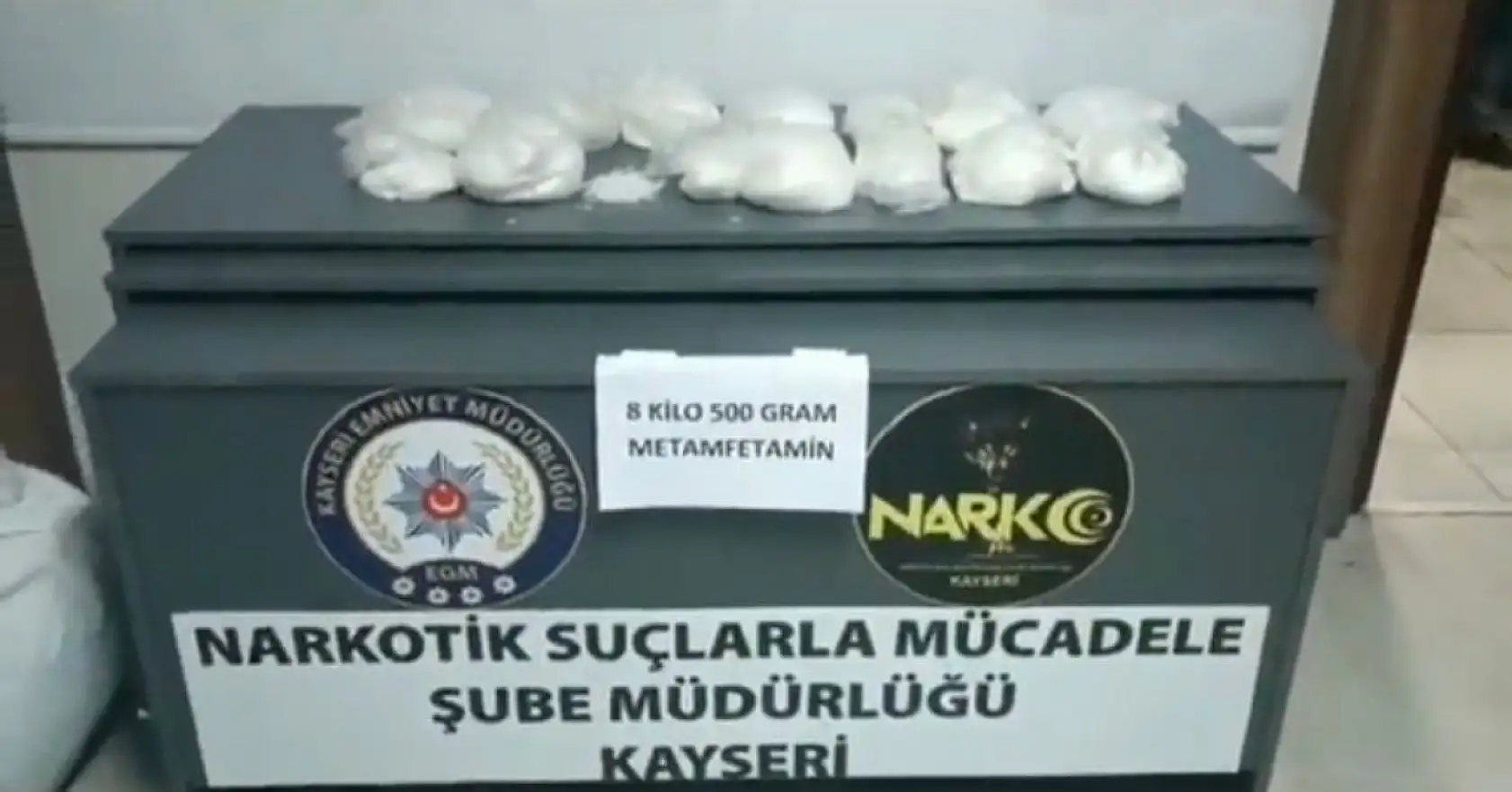 8,5 kilo uyuşturucu ele geçirildi