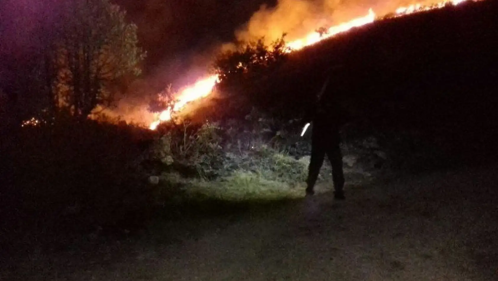 Erciyes'te yangın