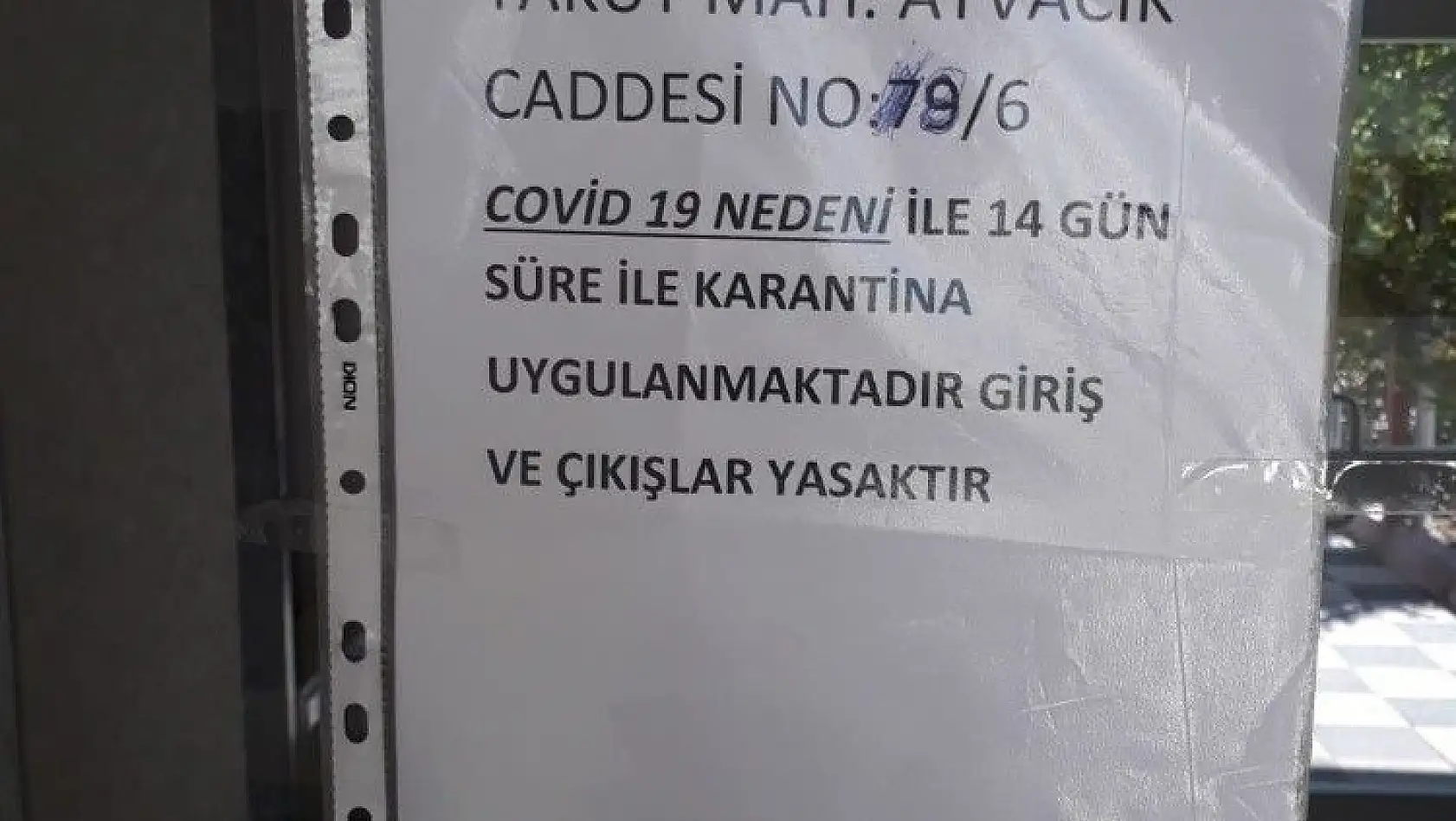 Kayseri'de bir daire karantina altına alındı