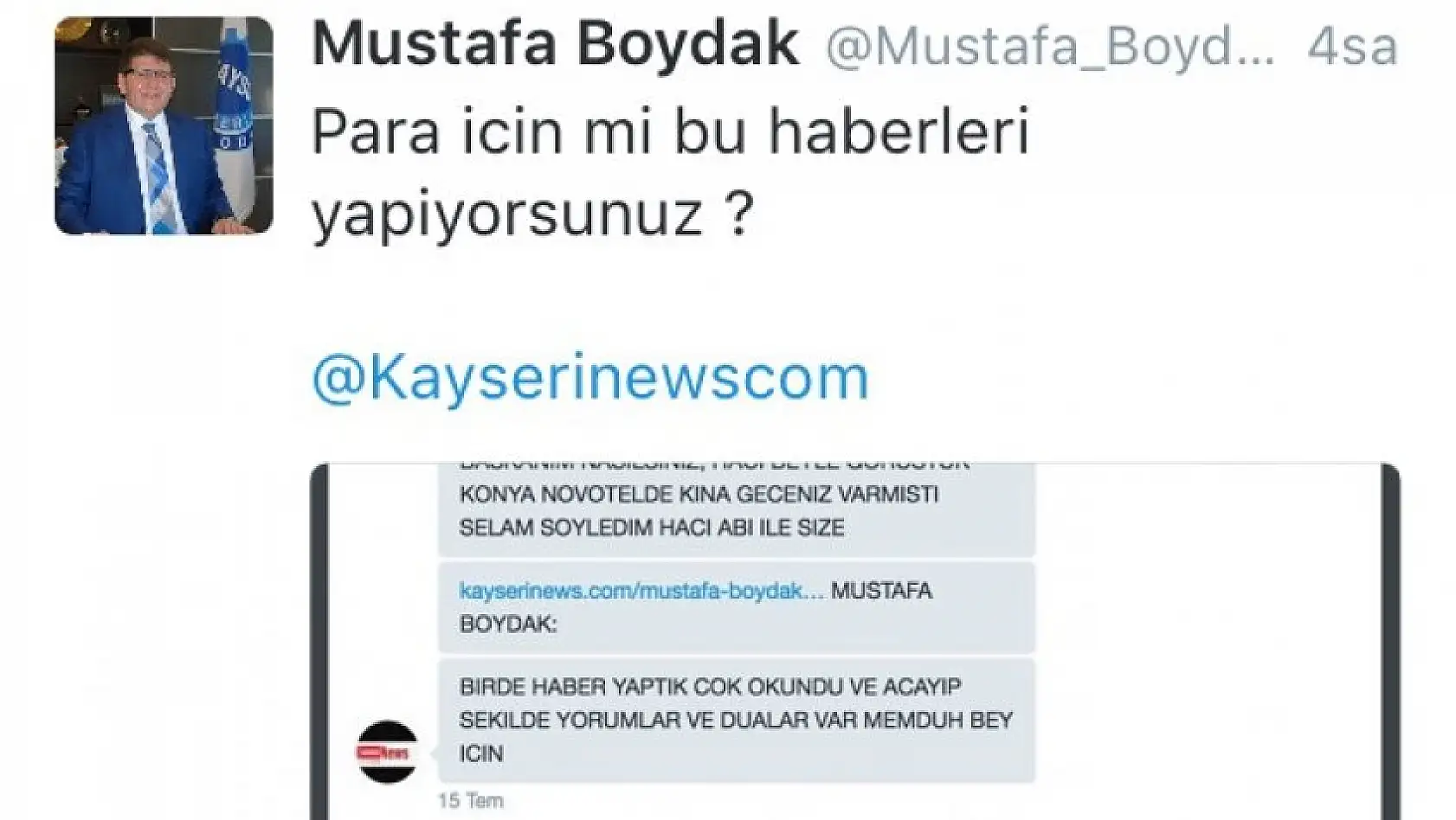 Mustafa Boydak'ın Twitter hesabı hacklendi