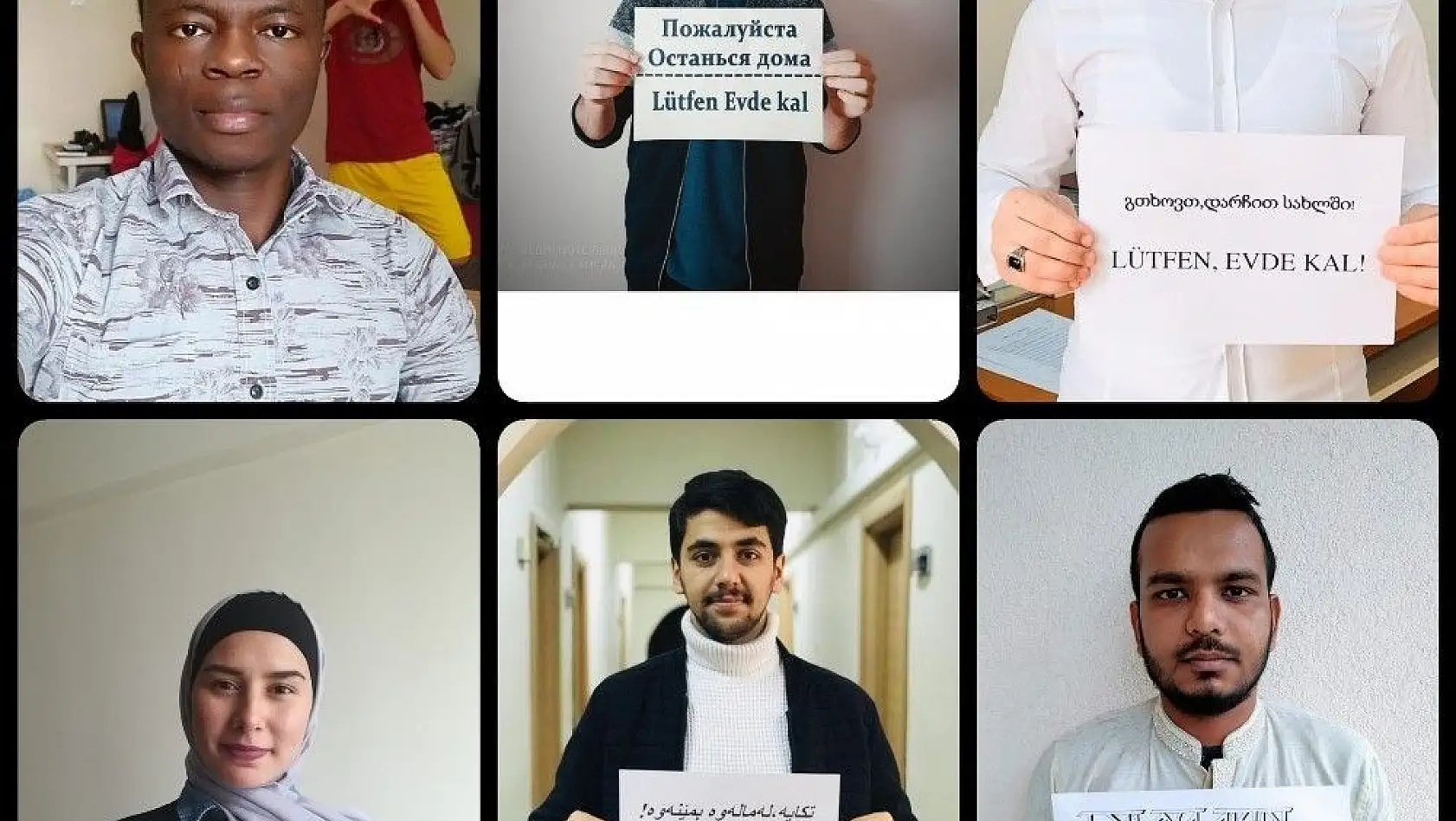 62 öğrenciden 39 dilde 'Evde Kal' mesajı