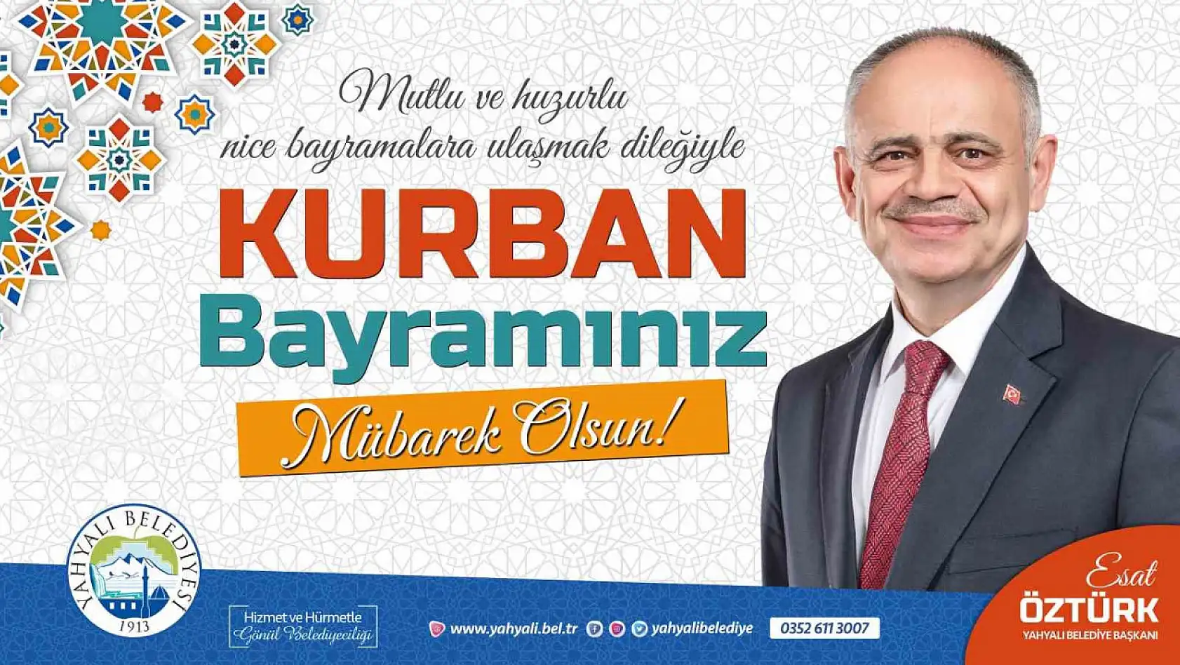 Yahyalı Belediye Başkanı Öztürk'ten bayram mesajı...