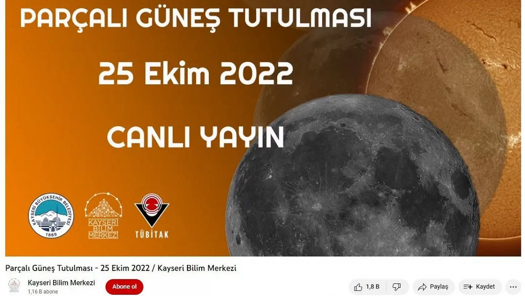 Güneş tutulması canlı yayınını 202 bin kişi izledi