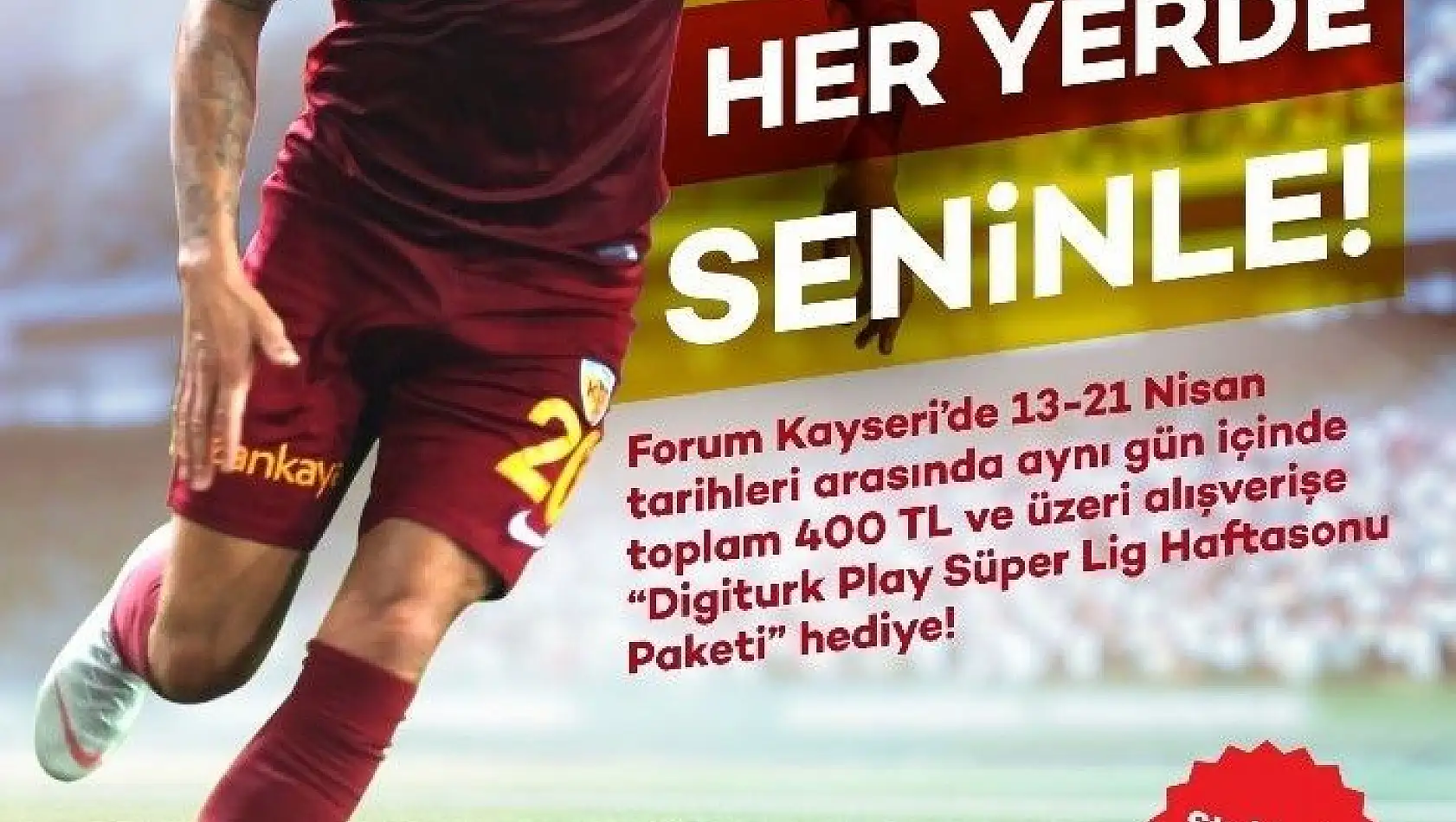 Forum Kayseri ziyaretçileri için futbol coşkusu her yerde