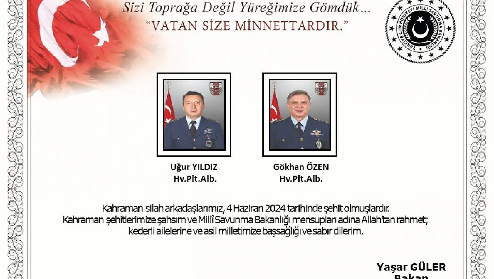 Şehitler memleketine uğurlanacak!