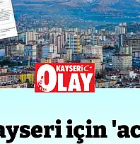 Kayseri için 'acil' kodlu uyarı!