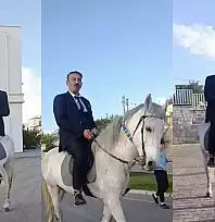 Kayseri'nin beyaz atlı muhtarı! Görenler şaşırdı