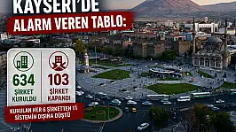 Kayseri'de alarm veren tablo: 103 şirket kapandı