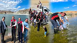 Kayseri'de yavru sazanlar göl ve göletlerle buluştu