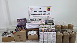 Kayseri'de binlerce makaron, kilolarca tütün ele geçirildi