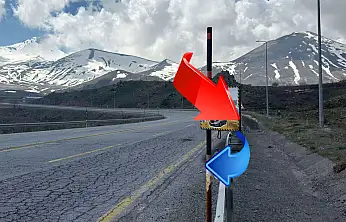 Erciyes yolunda bidonlu uyarıyı görenler bir daha baktı! Uyarı Kayseri'de vatandaşlar arasında tartışma konusu oldu