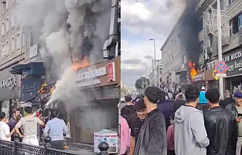 Kayseri Sivas Caddesi'nde yangın! Görenler olay yerine koştu