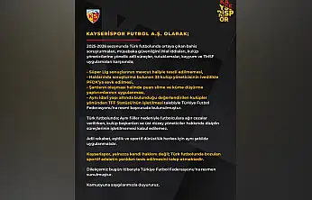 Süper Lig'den düşen Kayserispor'dan TFF'ye dilekçe