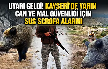 Uyarı geldi! Kayseri'de yarın can ve mal güvenliği için Sus Scrofa alarmı