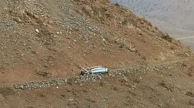 Kayseri'de beton mikseri uçuruma yuvarlandı